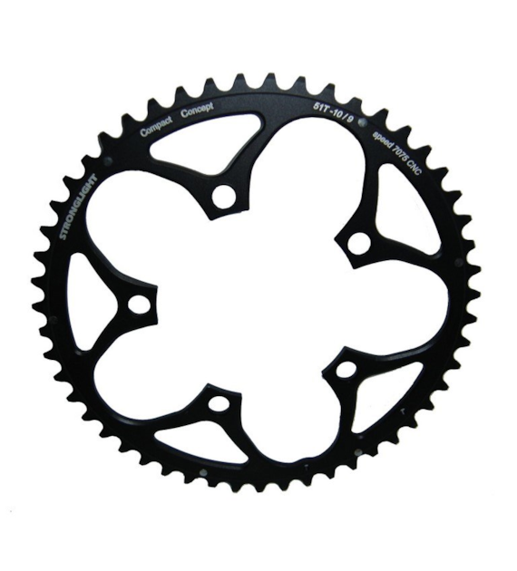 Zębatka Stronglight 5083-7075 typ S 130mm 10s zewnętrzna, czarny 56