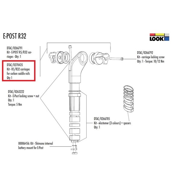 Jarzmo sztycy Look E-POST R5/R32 RAIL CARBON