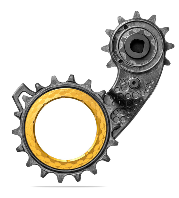 Wózek przerzutki Absoluteblack HollowCage V2 Carbon Ceramic Sram Etap AXS 12s, złoty