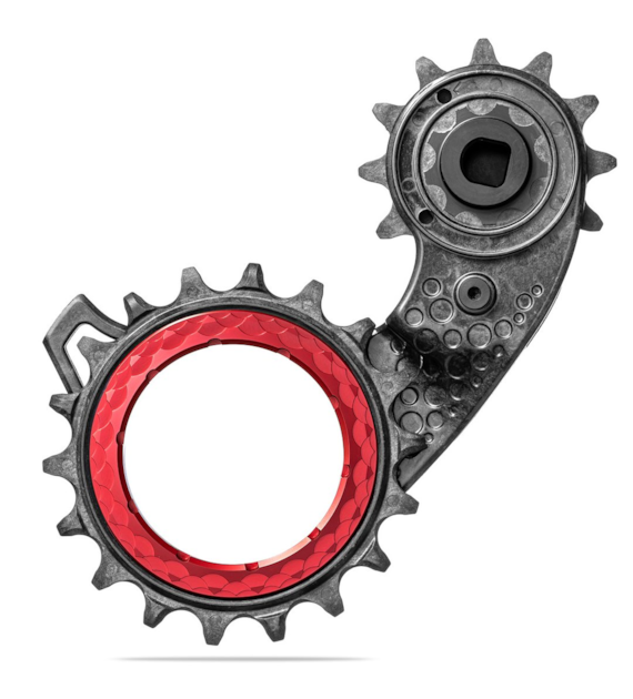 Wózek przerzutki Absoluteblack HollowCage V2 Carbon Ceramic Sram Etap AXS 12s, czerwony