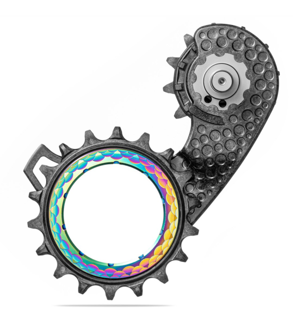 Wózek przerzutki Absoluteblack HollowCage V2 Carbon Ceramic R9200, PVD rainbow