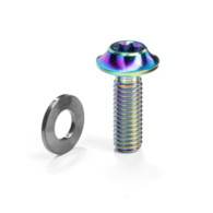 Śruba Absoluteblack Titanium Flat Mount Bolt M5 x 15mm, rainbow
