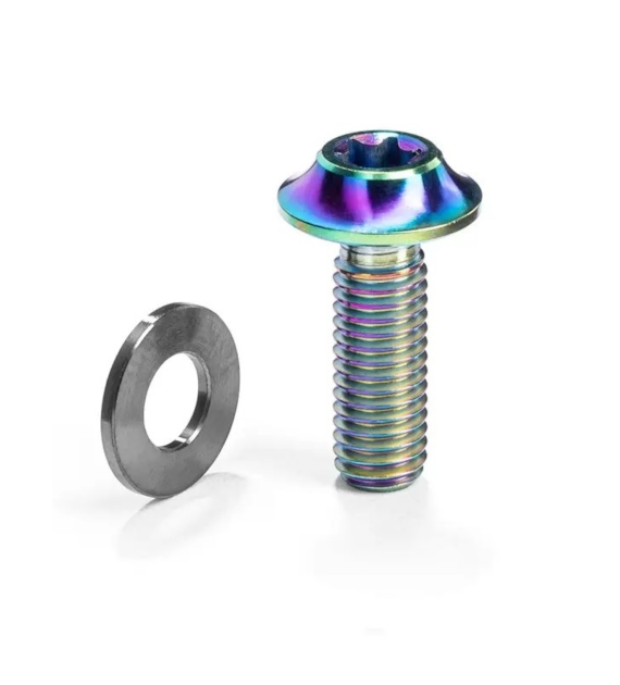Śruba Absoluteblack Titanium Flat Mount Bolt M5 x 15mm, rainbow