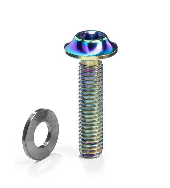 Śruba Absoluteblack Titanium Flat Mount Bolt M5 x 27mm, rainbow