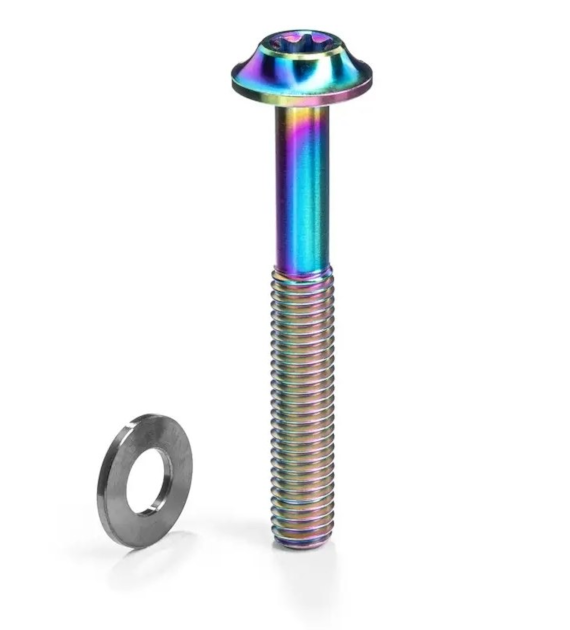 Śruba Absoluteblack Titanium Flat Mount Bolt M5 x 37mm, rainbow