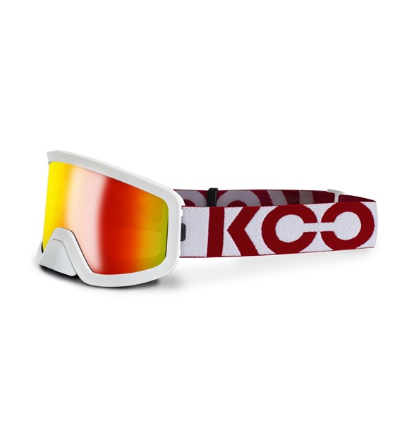 Gogle Koo Edge White, Red Mirror Lenses