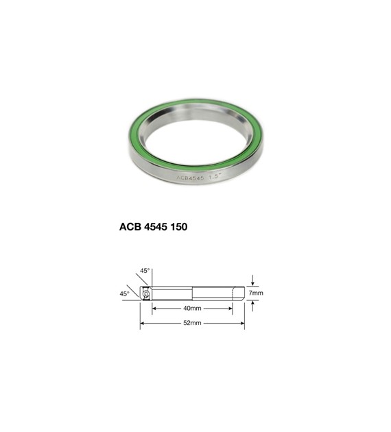 Łożysko sterowe Enduro Stainless ACB 4545 150 SS, 40x52x7 (45x45)