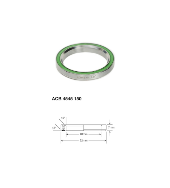 Łożysko sterowe Enduro Stainless ACB 4545 150 SS, 40x52x7 (45x45)