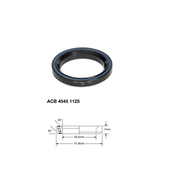 Łożysko sterowe Enduro Angular Contact ACB 4545 1125 BO , ABEC-5, 30,5x41,8x6.5 (45x45)