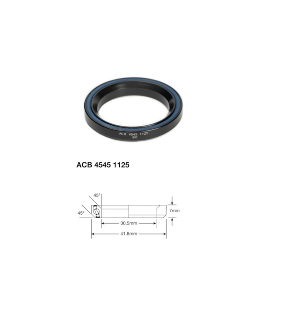 Łożysko sterowe Enduro Angular Contact ACB 4545 1125 BO , ABEC-5, 30,5x41,8x6.5 (45x45)