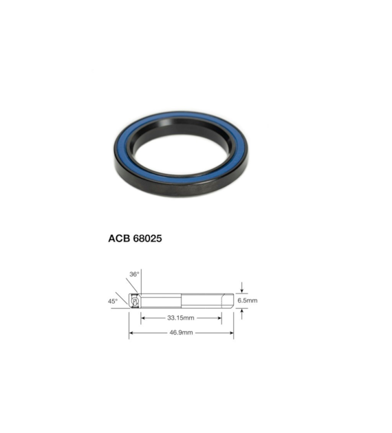 Łożysko sterowe Enduro Angular Contact AC,B ABEC-5, 68025 CC, 33,15x46,9x6,5 (36x45)