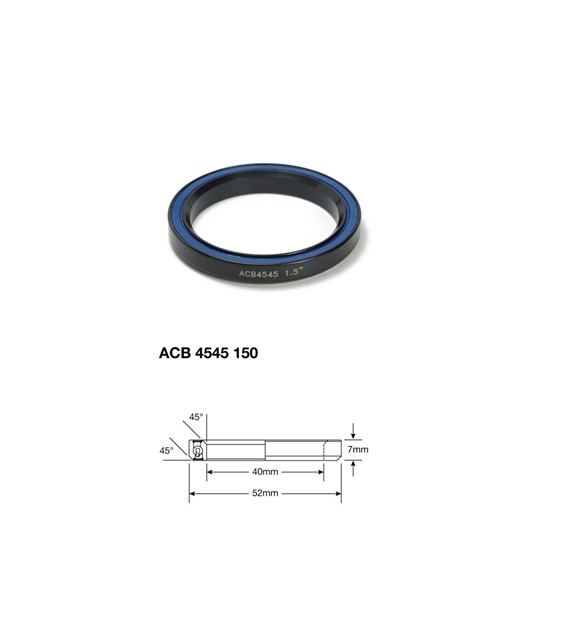 Łożysko sterowe Enduro Angular Contact ACB 4545 150 BO, ABEC-5, 40x52x7 (45x45)