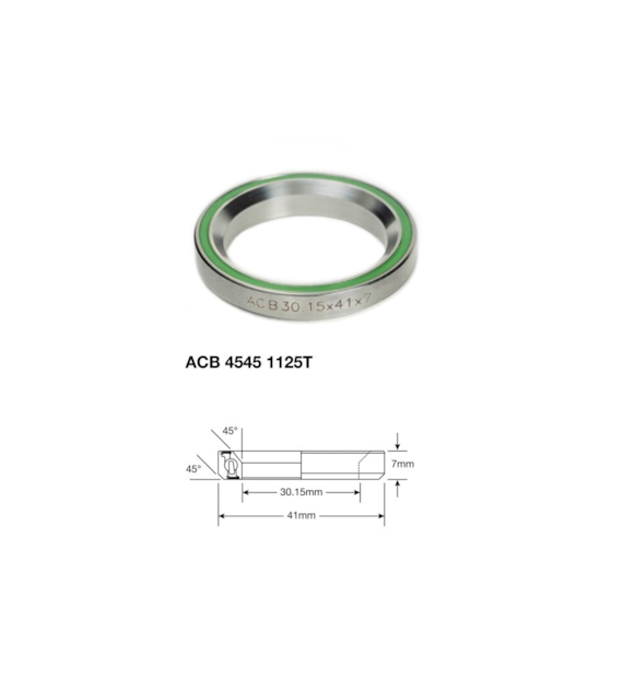 Łożysko sterowe Enduro Stainless ACB 4545 1125T SS, 30,15x41x7 (45x45)