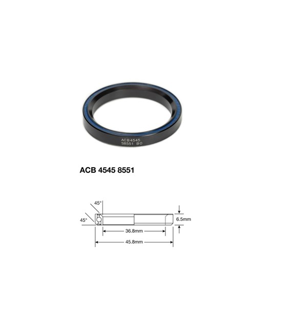 Łożysko sterowe Enduro Angular Contact ACB 4545 S8551 BO, 36,8x45,8x6,5 (45x45)