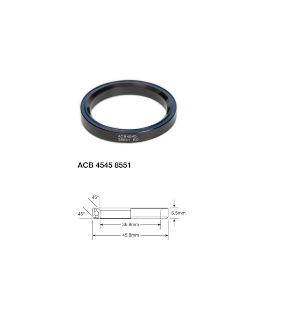 Łożysko sterowe Enduro Angular Contact ACB 4545 S8551 BO, 36,8x45,8x6,5 (45x45)