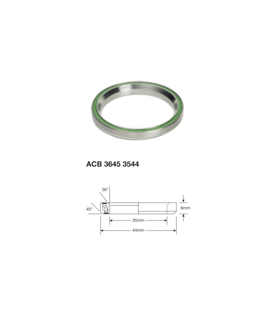 Łożysko sterowe Enduro Stainless ACB 3645 3544 SS, 35x44x5,5 (36x45)