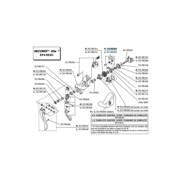 Dzwignia Campagnolo zmiany biegów EC-RE204