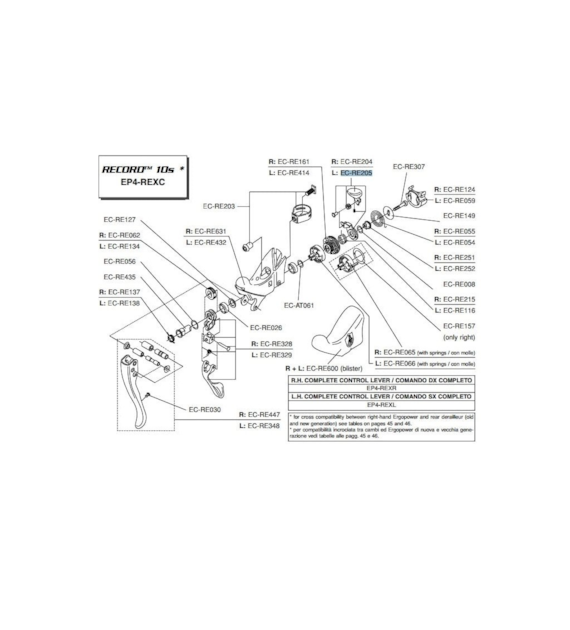 Dzwignia Campagnolo zmiany biegów EC-RE205