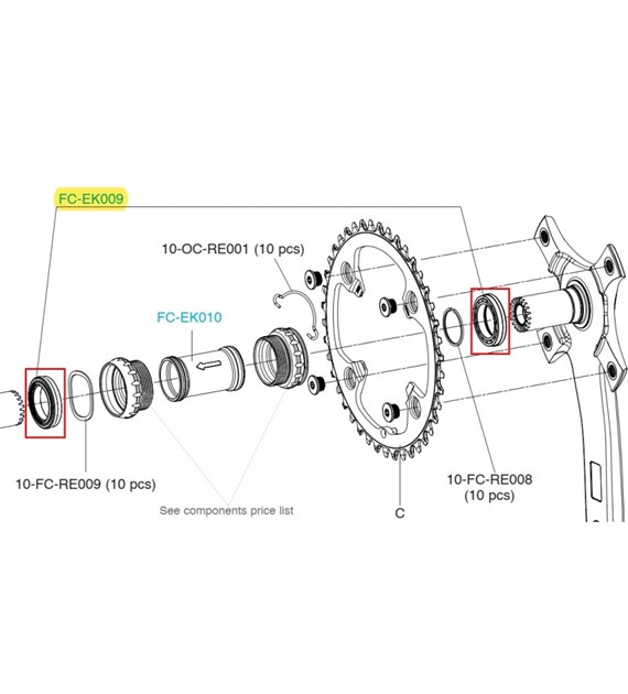 Łożyska Campagnolo FC-EK009 do korby Ekar