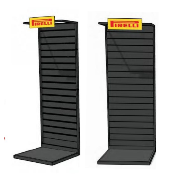 Ekspozytor na opony Pirelli Slatwall Metal POS