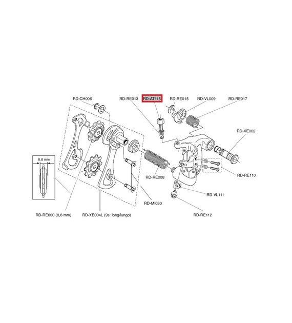 Śruba Campagnolo RD-AT115 regulacyjna przerzutki