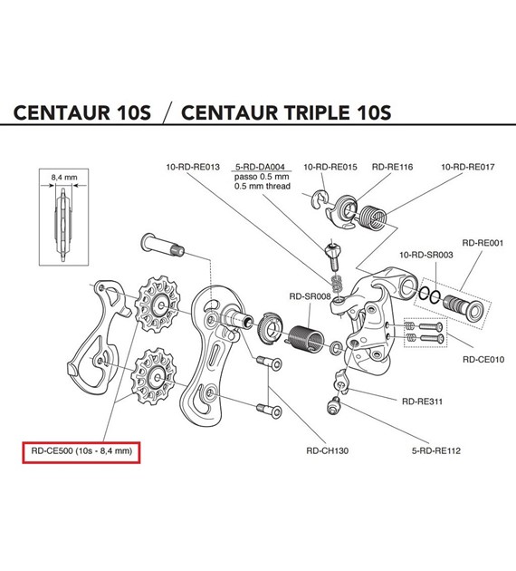 Kółka Campagnolo RD-CE500 do przerzutki 10s