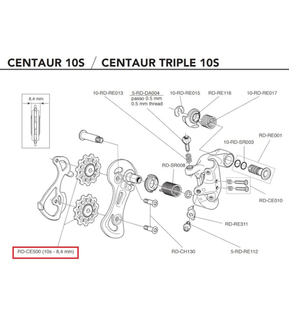 Kółka Campagnolo RD-CE500 do przerzutki 10s