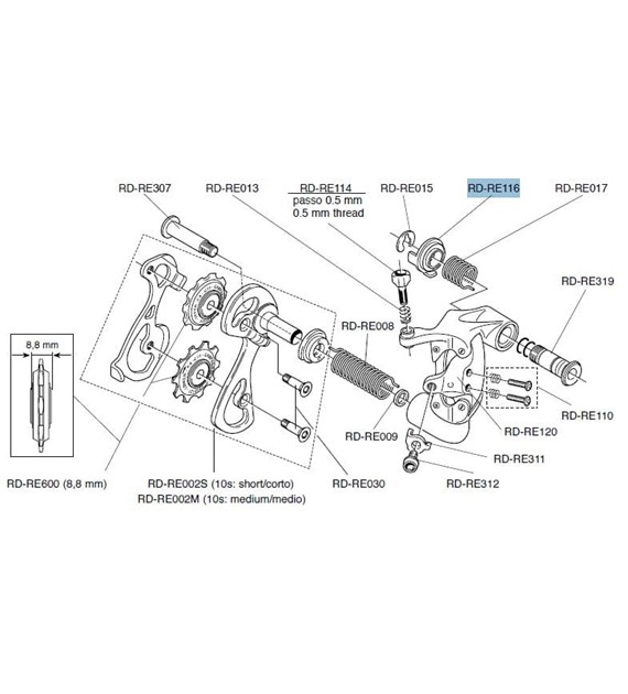 Tuleja Campagnolo RD-RE116