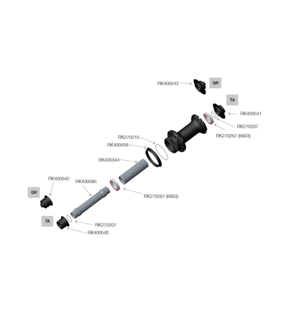 Adapter Corima RK400540 do piasty DX przód, lewy, oś 12mm